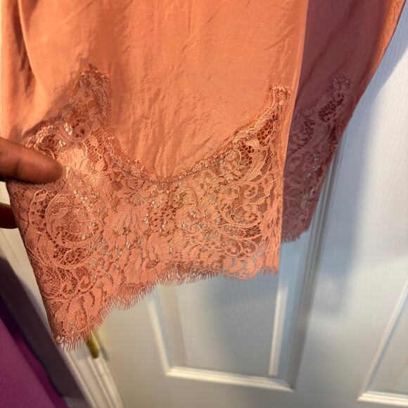 Victoria’s Secret Coral Lace Trim Camisole Drawstring Pants Pajama Set, Sz XL - Picture 12 of 13